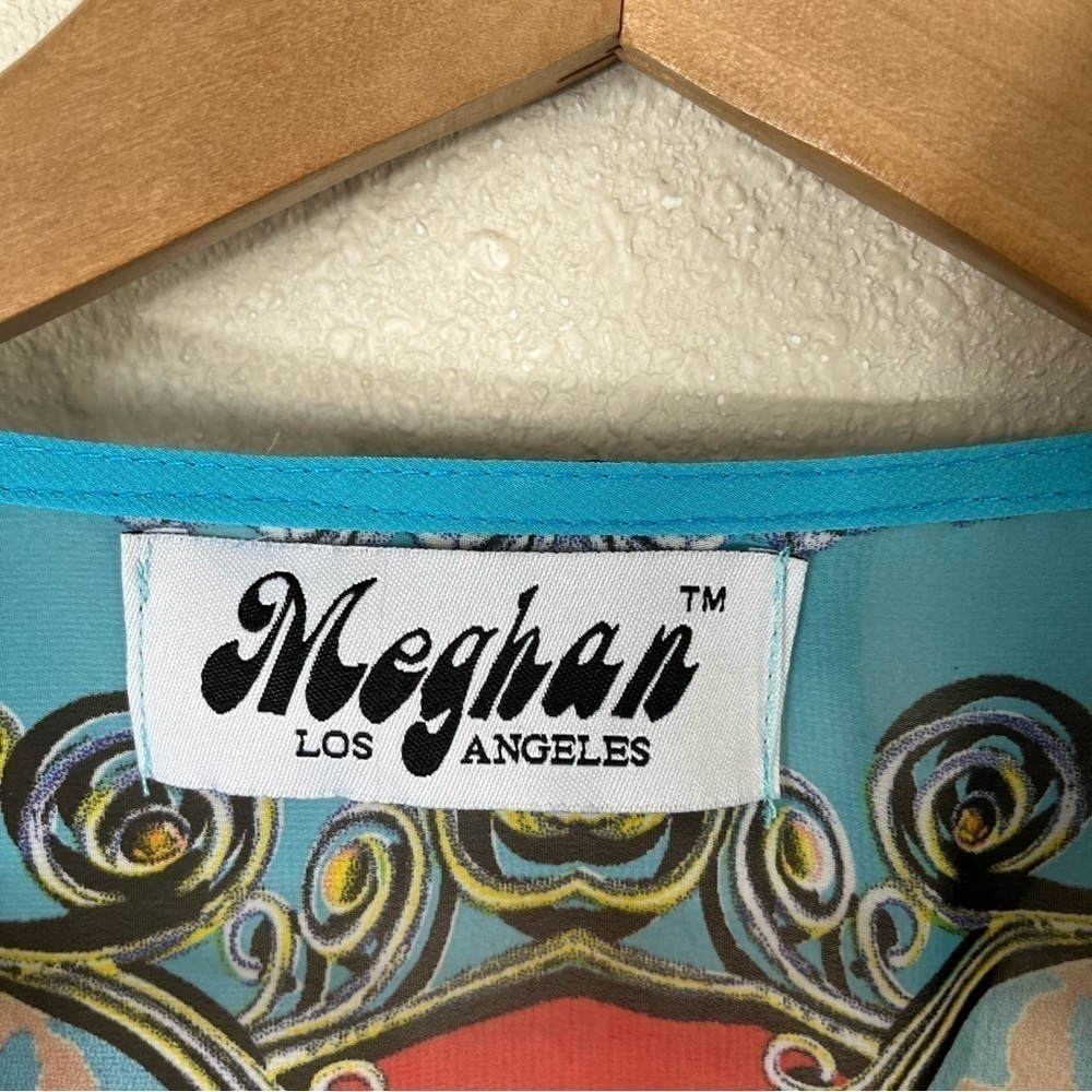MEGHAN LOS ANGELES Silk Rhinestone Butterfly Poncho Tunic Top‎ - Picture 10 of 12